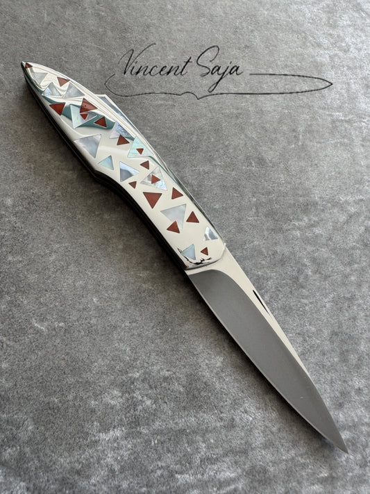 COUTEAU PLIANT (nacre et corail)