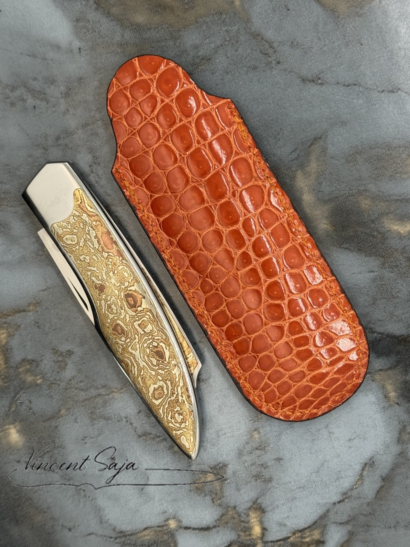 COUTEAU PLIANT (Mokumé gané)